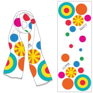 multi-color scarf, white background