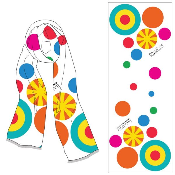 multi-color scarf, white background